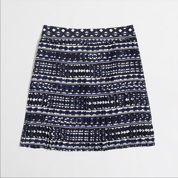 4/$20 J. CREW Pleated Lattice Mini Skirt in Navy Blue Womens size 6 - Picture 2 of 6